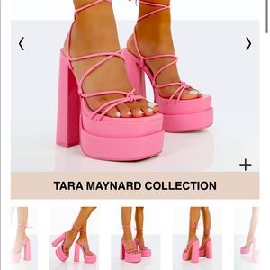 Bright Pink Tara Maynard X Public Desire Platform Heels